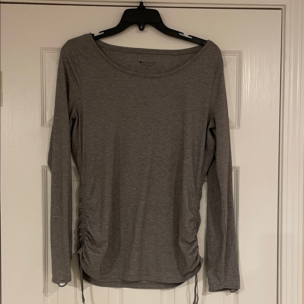 Athleta Light Gray Long Sleeve Top